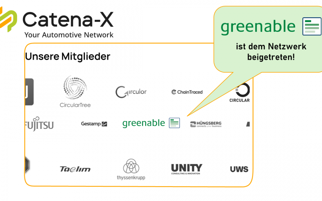 greenable tritt Catena-X bei – PCF meets Dataspaces: Eine perfekte Synergie für eine nachhaltige Zukunft der Automobilindustrie!